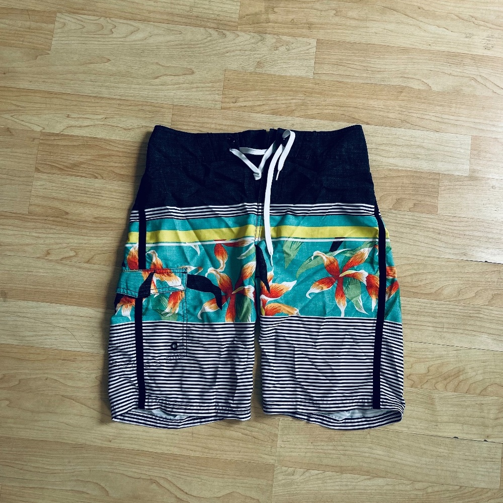 Floral Stripe Bathing Suit Size 30